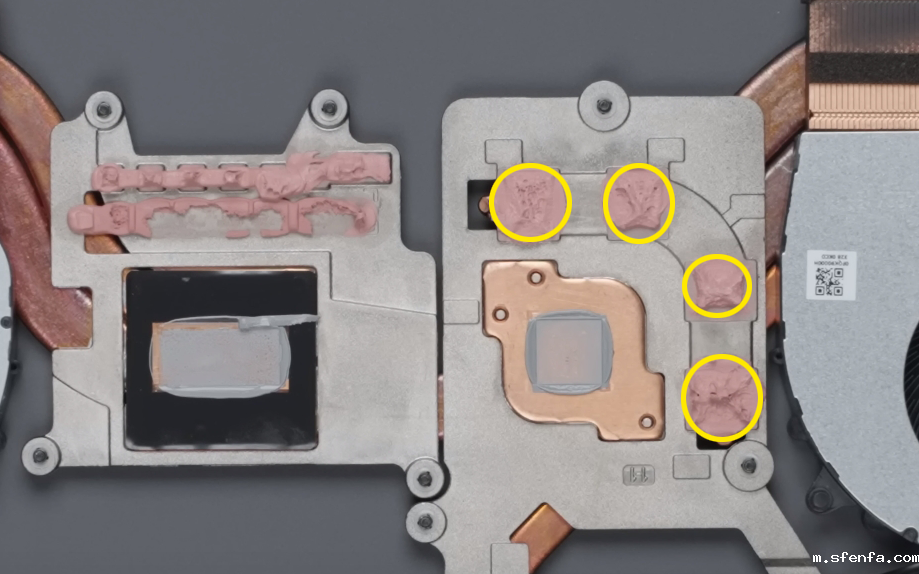 显存位置的导热泥